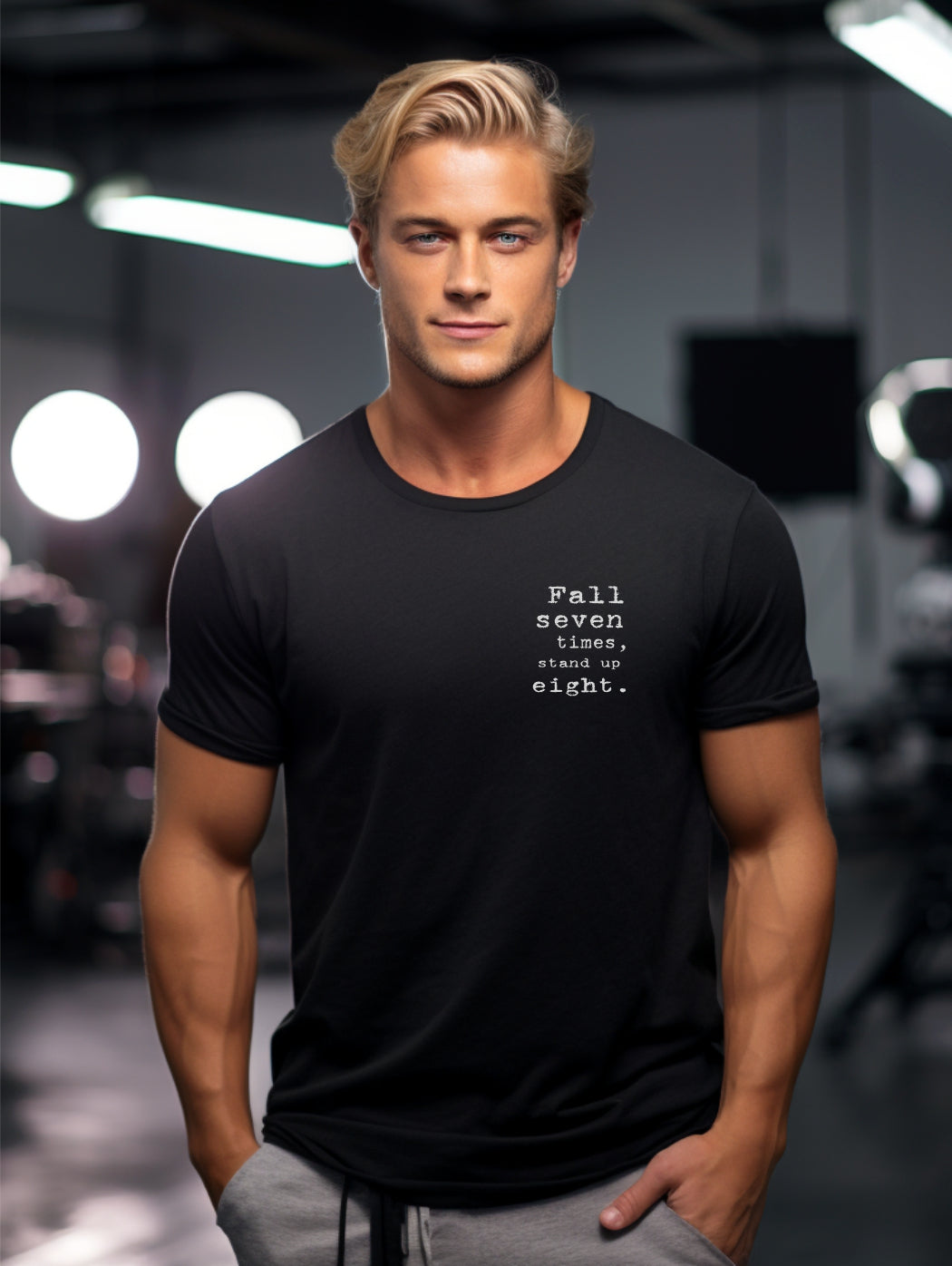Rebranded "fall seven times, stand up eight." Crew Neck Tee