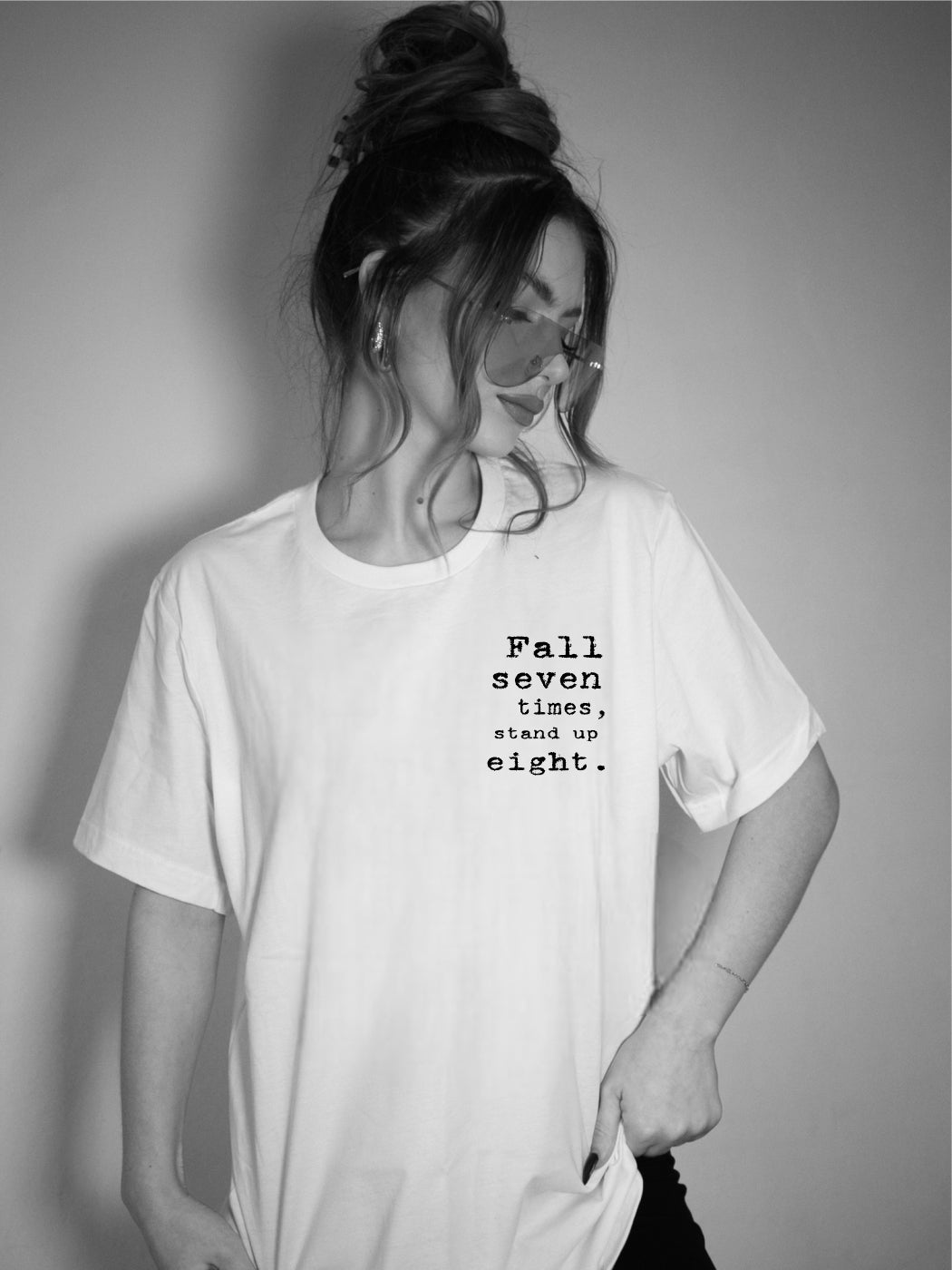 Rebranded "fall seven times, stand up eight." Crew Neck Tee
