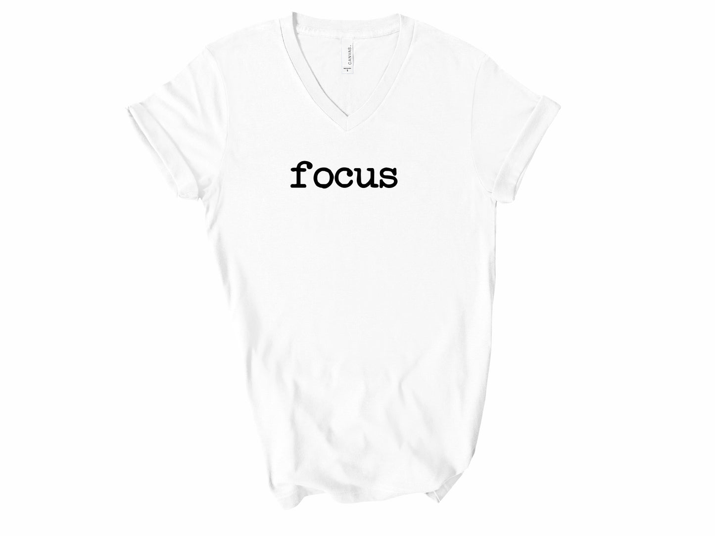 Rebranded "focus" V-Neck Graphic Tee