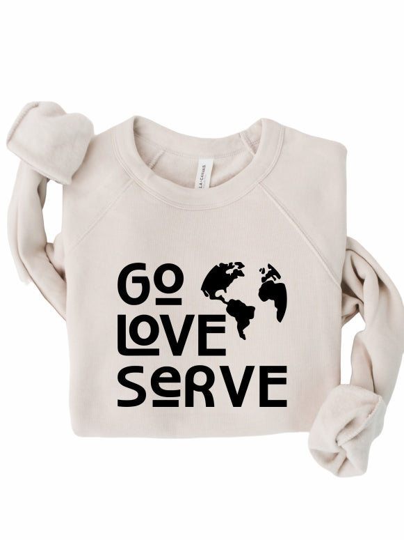 Rebranded "go love serve" Premium Crewneck Sweatshirt