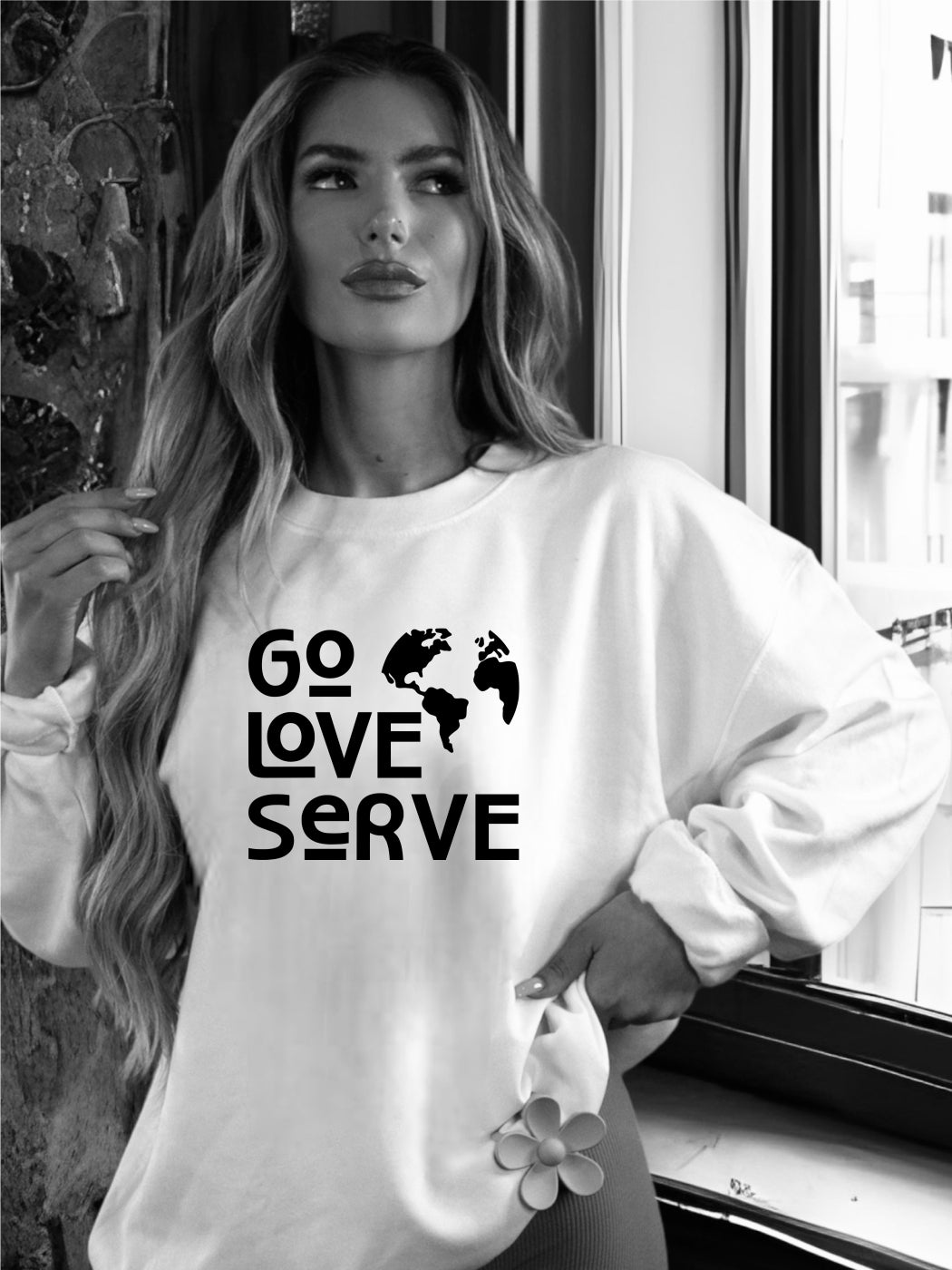 Rebranded "go love serve" Premium Crewneck Sweatshirt