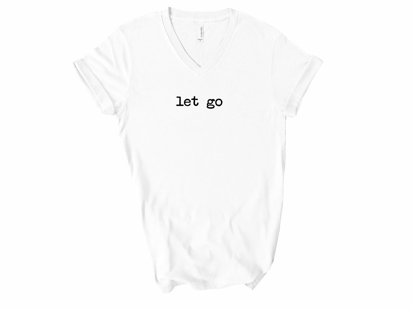 Rebranded "let go" V-Neck Graphic Tee