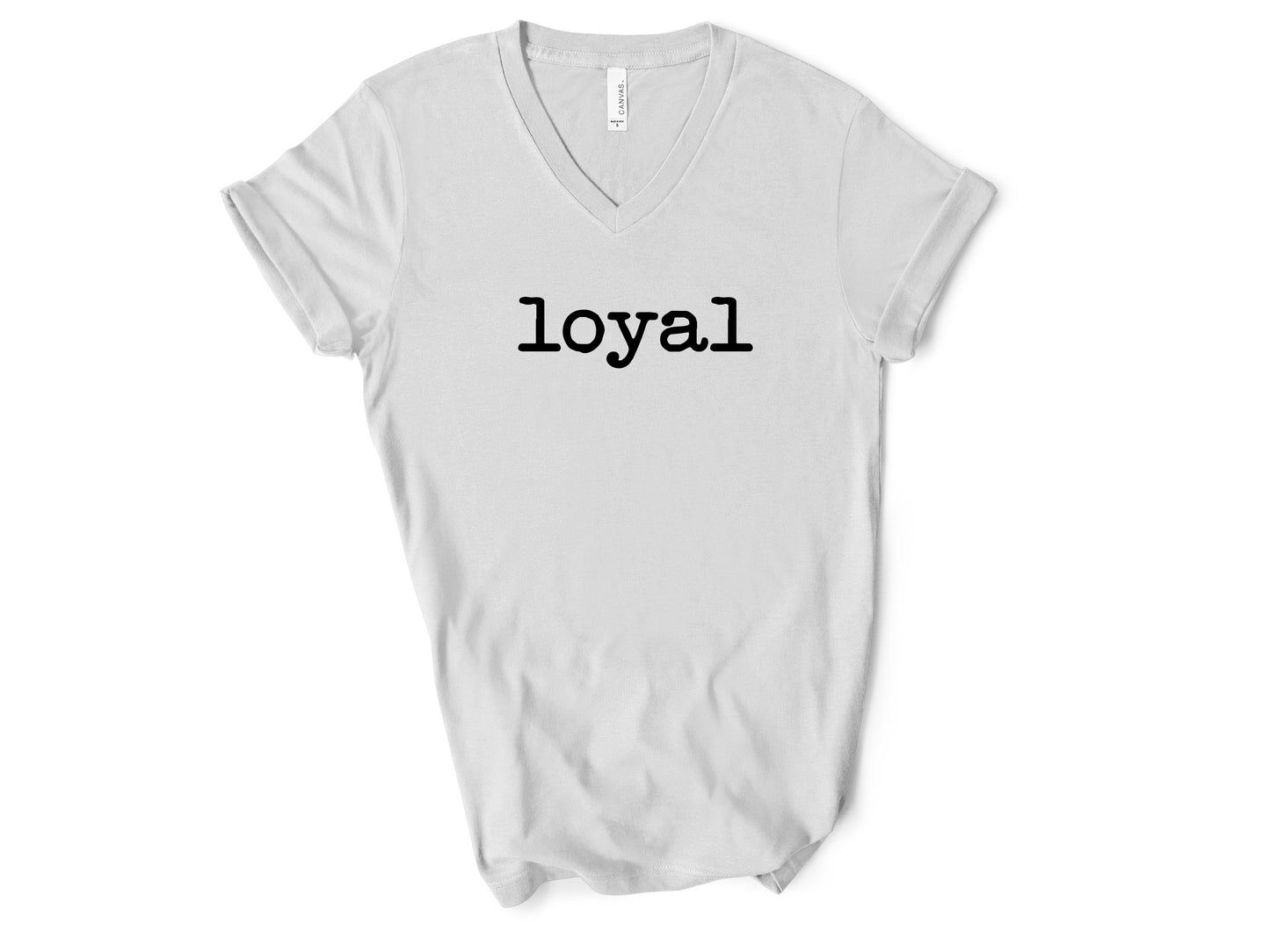 Rebranded "loyal" V-Neck Graphic Tee