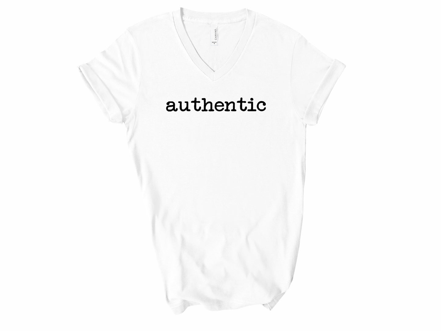 Rebranded "authentic" V-Neck Graphic Tee