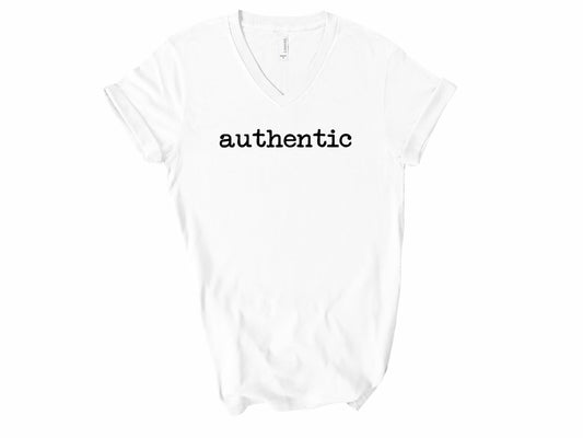 Rebranded "authentic" V-Neck Graphic Tee