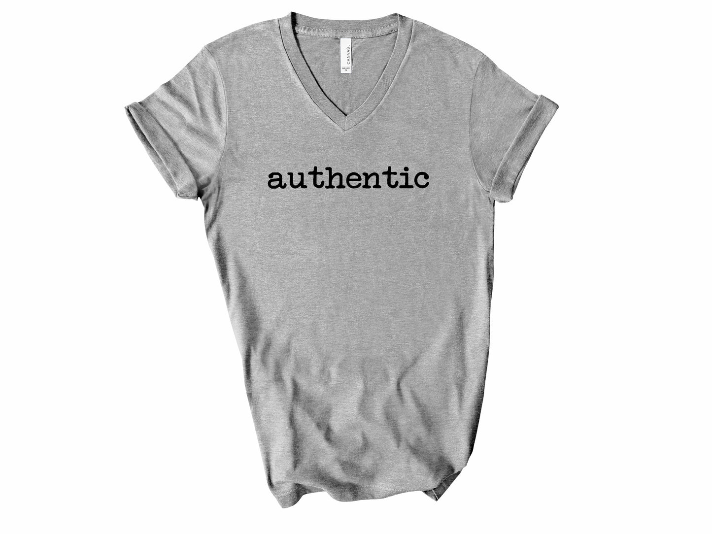 Rebranded "authentic" V-Neck Graphic Tee