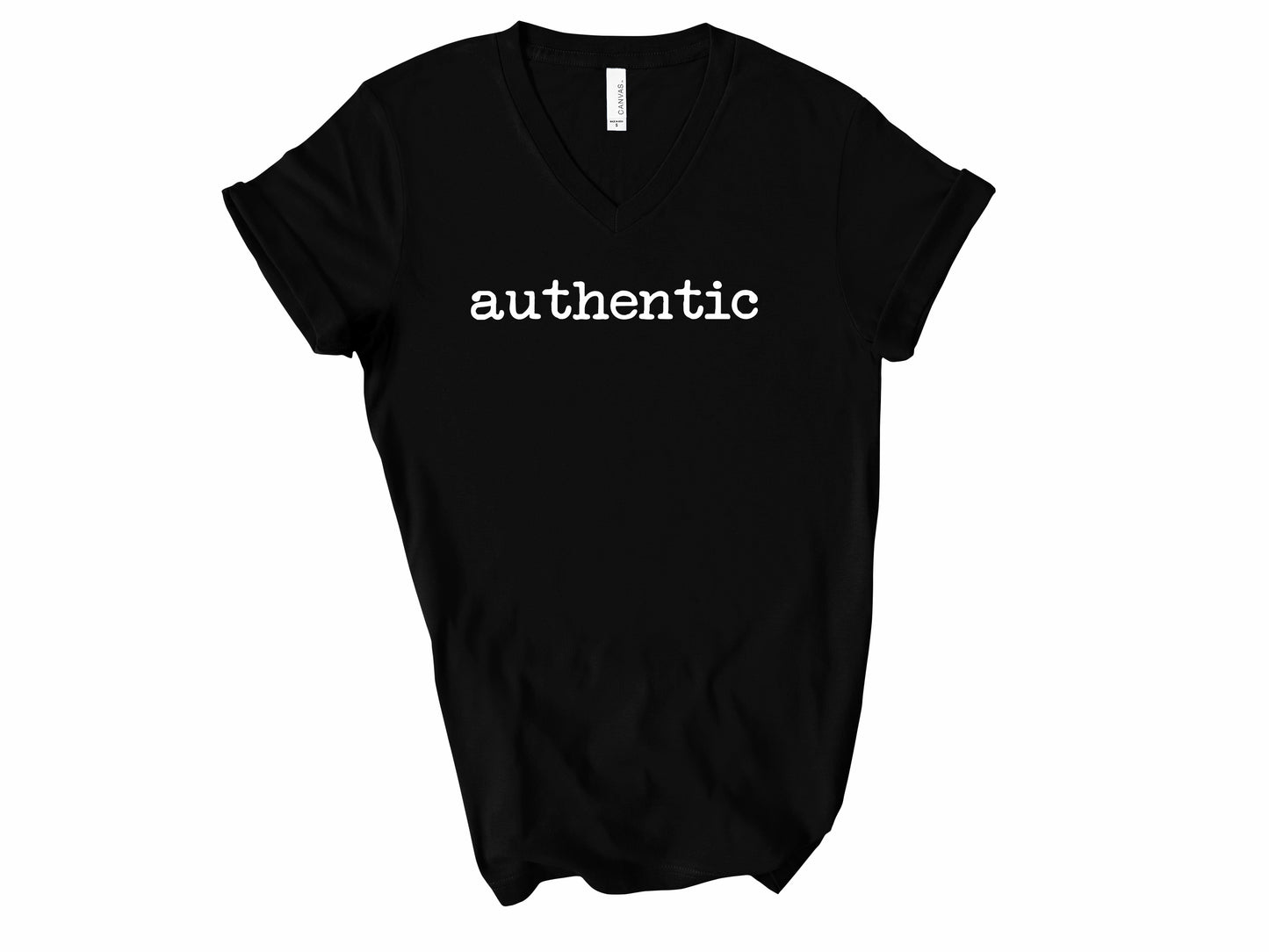 Rebranded "authentic" V-Neck Graphic Tee