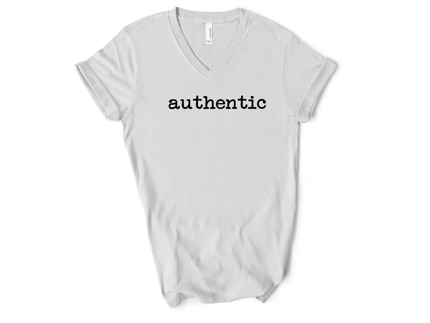 Rebranded "authentic" V-Neck Graphic Tee