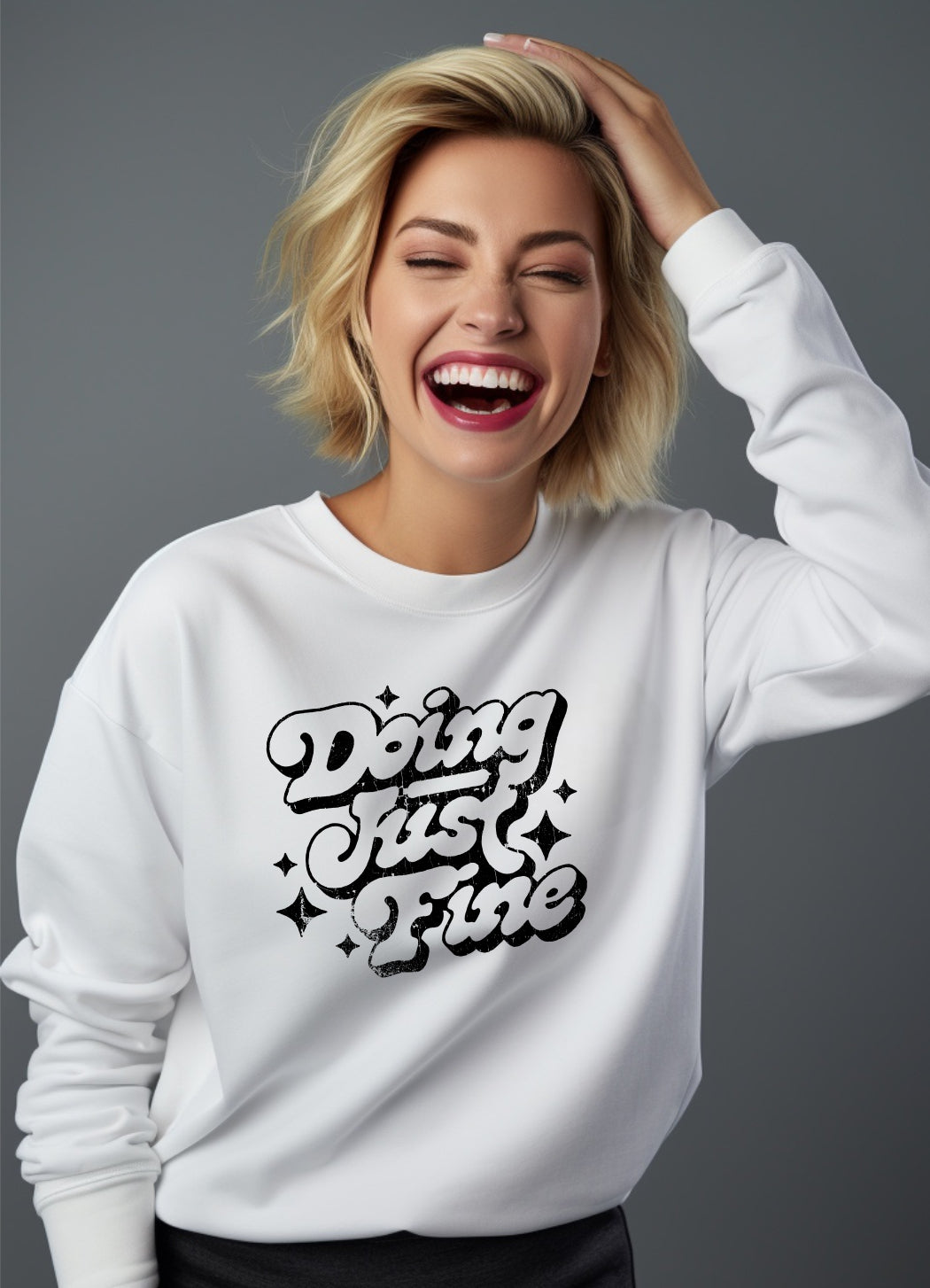 Rebranded "doing just fine" Premium Crewneck Sweatshirt