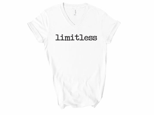 Rebranded "limitless" V-Neck Graphic Tee